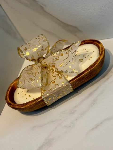 Classic Natural Wooden Dough Bowl Candles